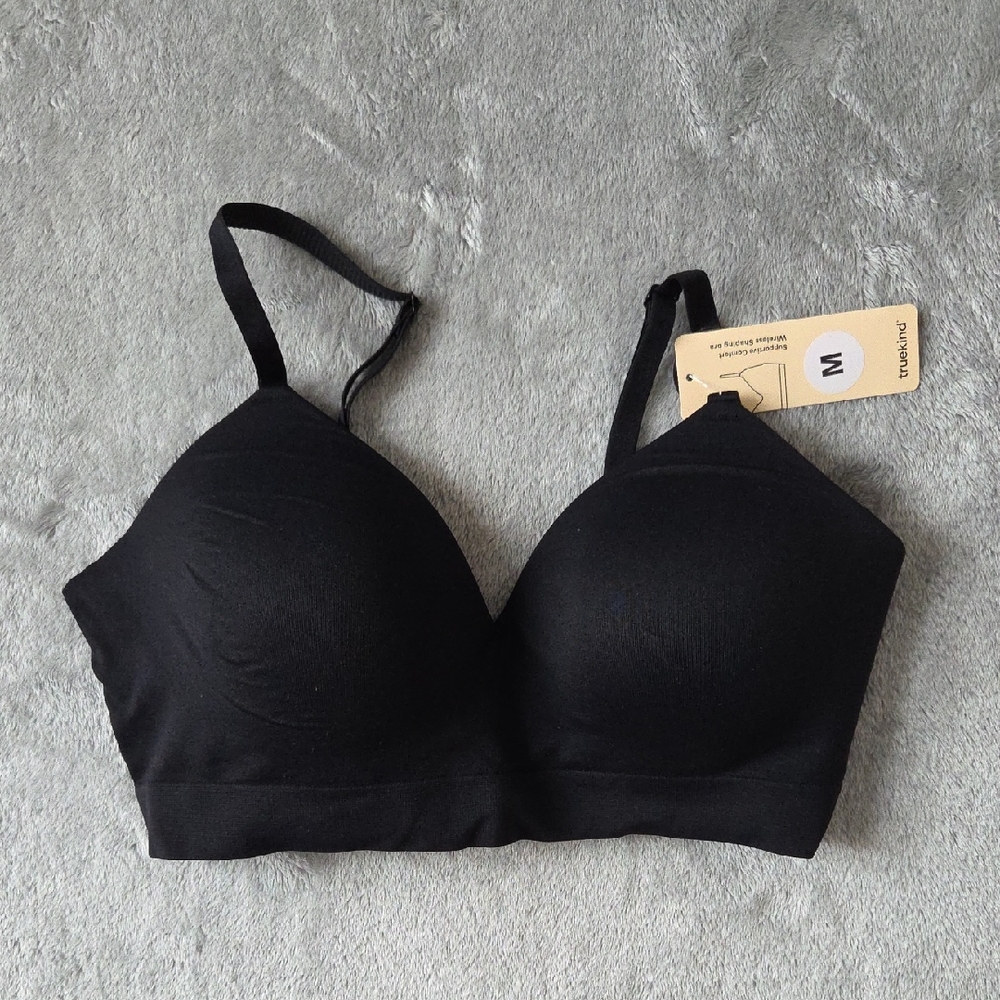 Women's Medium Black Truekind Supportive Comfort Wireless Shaping Bra